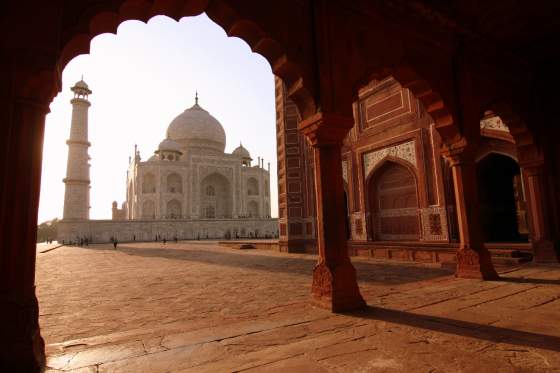 View of Taj Mahal mausoleum from the mosque