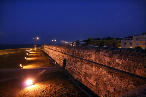 Old city walls with original cannon in place