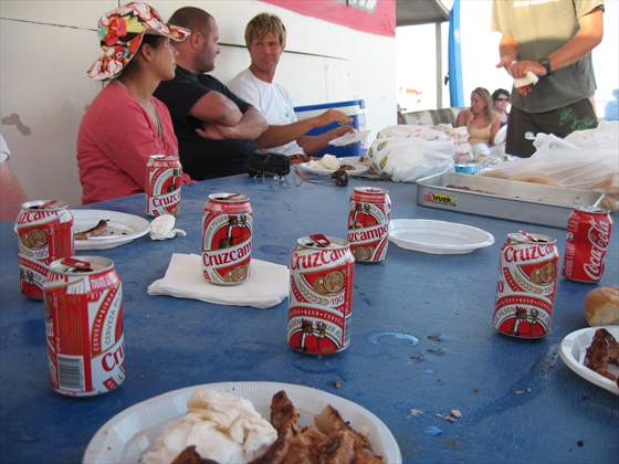 Beer o'clock at the beach BBQ