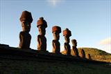 Moai at sunset