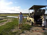 Our safari jeep, with Daffy double checking the Gin and Tonic stock