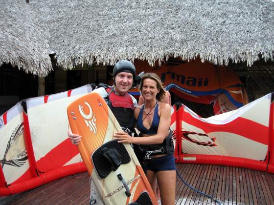 My kite, board and my instructor!