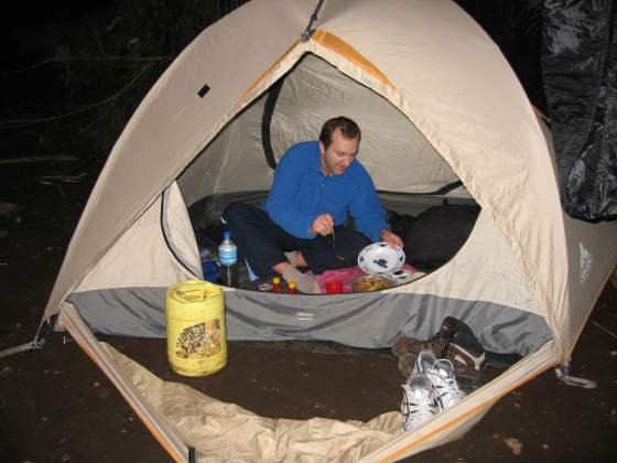 Day 1 ...  Dinner in the tent