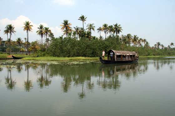 Tourist boat on Kerala backwaters