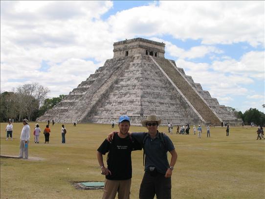 Head rolling Mayan temple