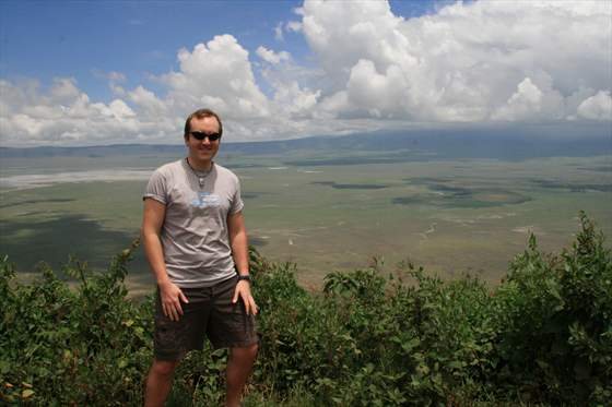 The crater lays out behind me