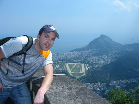 Tired Pete looking out over Rio