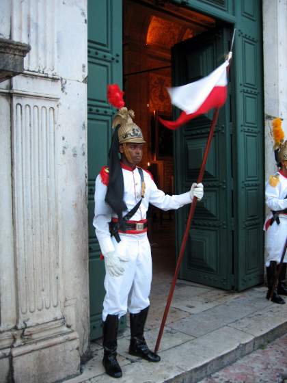 Guard in historical costume