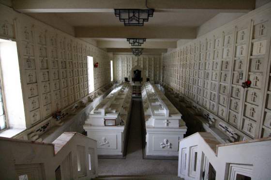 Ossuary in the church's crypt