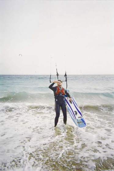 Board and kite at the ready