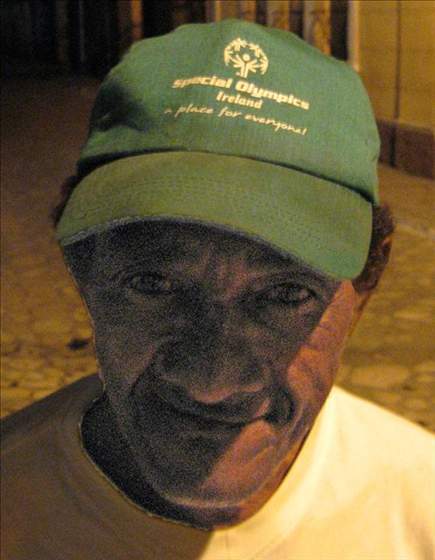 Old man with Irish Special Olympics hat