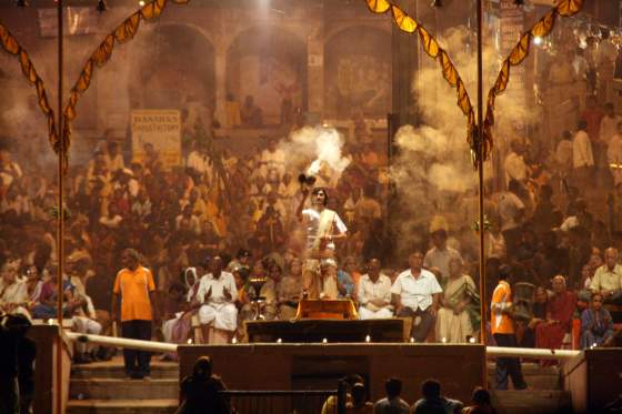 Pre holi celebration on the Ganges