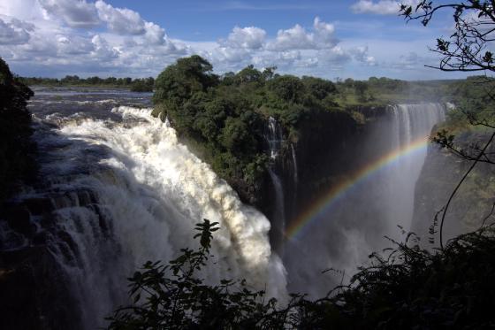 Waterfalls with rainbow