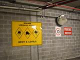 Another warning sign in parking structure   Sydney