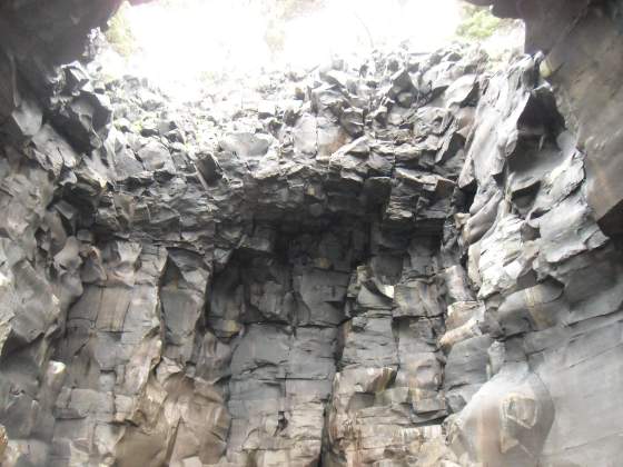 Inside water cave looking up (from boat)