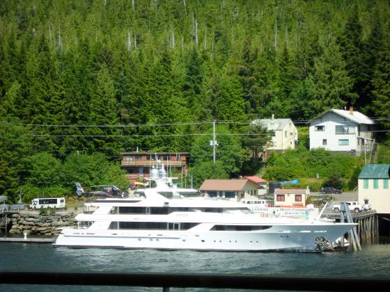 Yacht in Ketchikan harbor