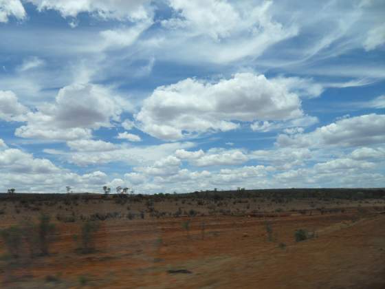 Beautiful fluffy clouds along the way