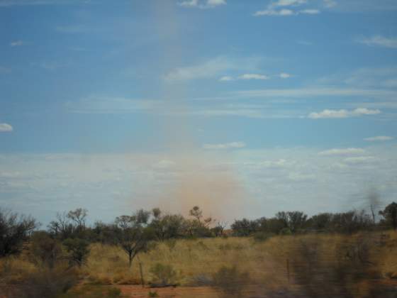 Dust Devil along drive from Kings Canyon to Ayres Rock
