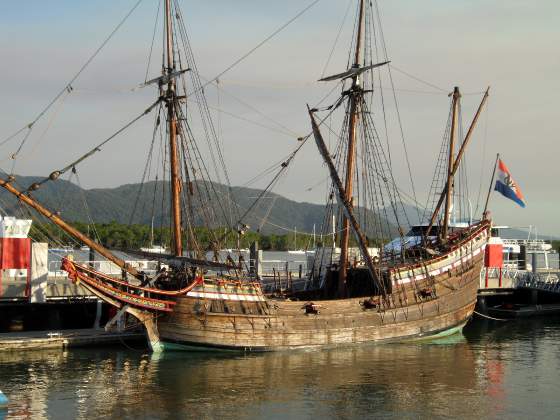 Old boat in harbor