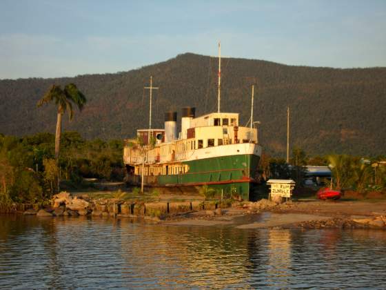 Old boat on land