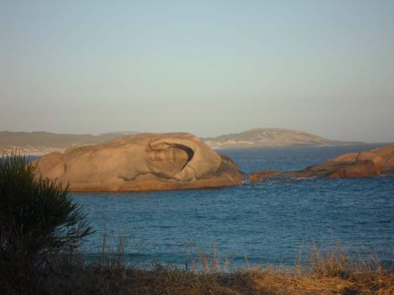 Rock off coast of beach east of Esperance