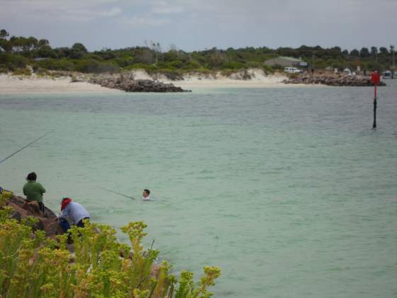 Fishing while IN the water