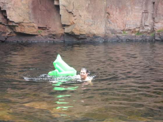 Tony snagged a floatie