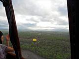 Flying above the other balloon