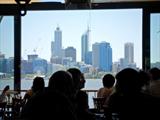 Boatshed Restaurant looking at Perth Skyline