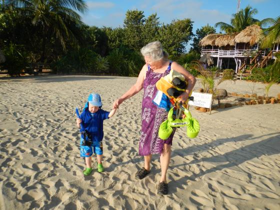 Grammy & Nathan going snorkling