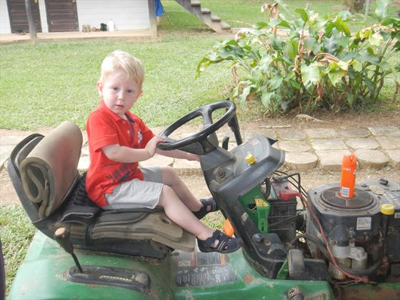 Nate on John Deer @ Reserve before hike