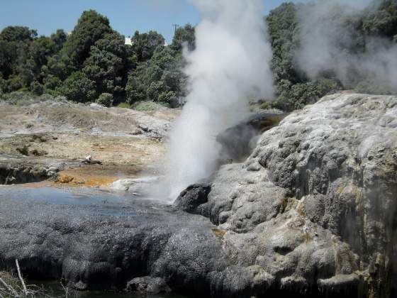 Geyser blowing