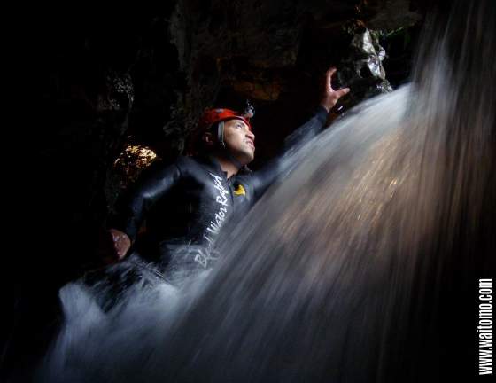 Promo photo climing the waterfalls