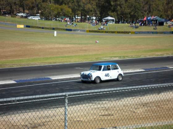 Austin Mini on the track