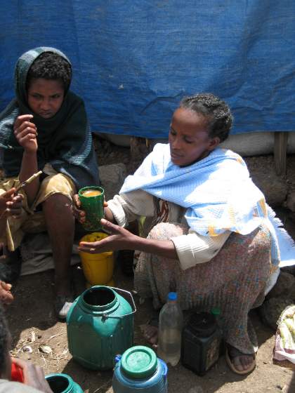 Selling honey on Market day